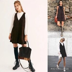 Free People 100% Suede Chocolate Brown Dress w/ Pockets